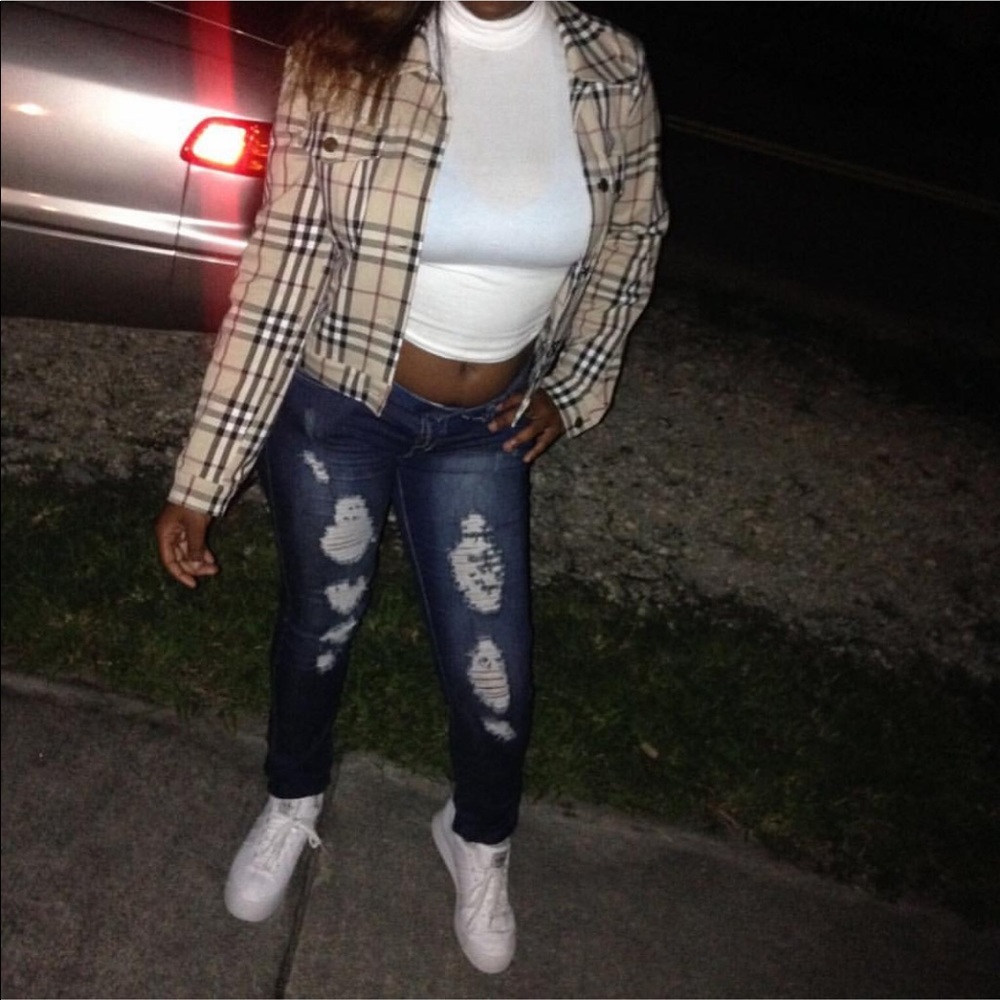 Burberry vintage plaid jacket